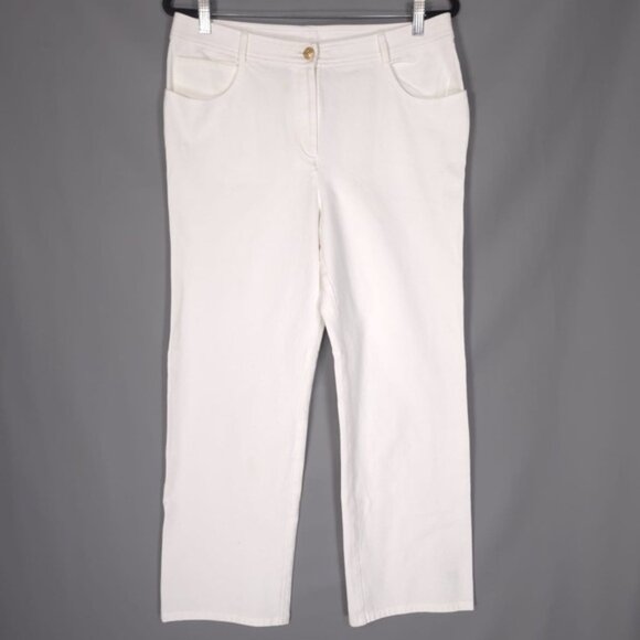 ST.JOHN Women’s Straight High Rise Jeans White MADE IN USA🇺🇸 Size 10